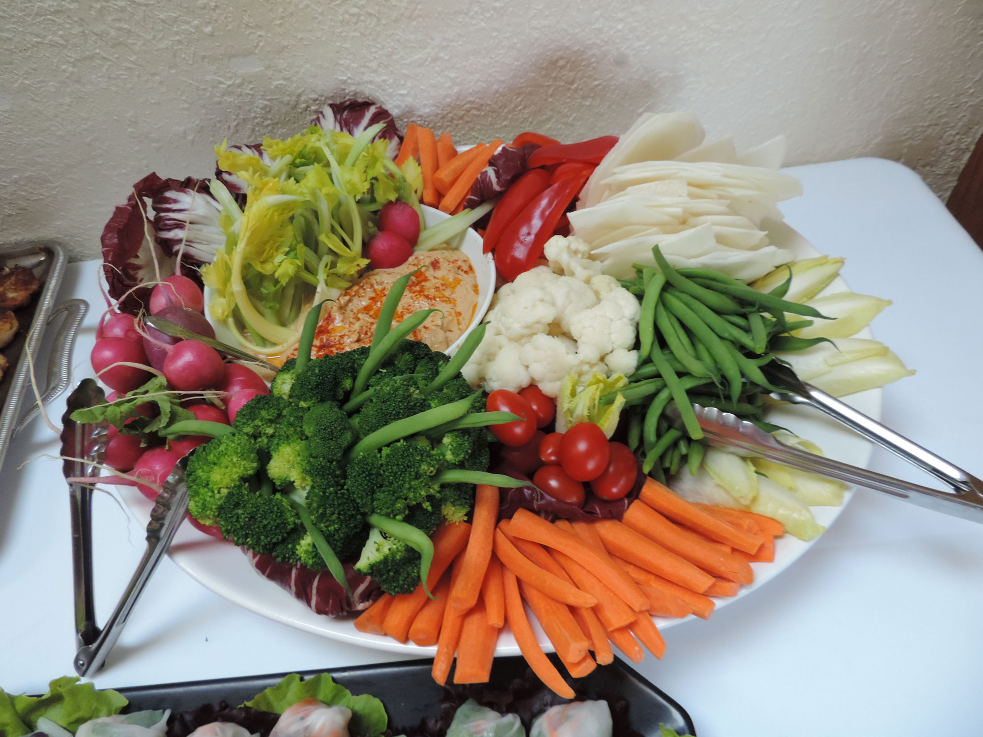 crudités, fruit and cheese platters
